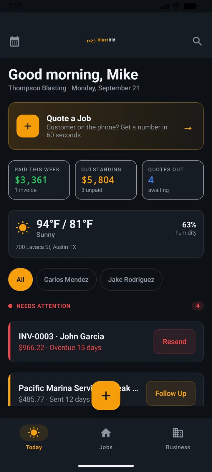 BlastBid on Android