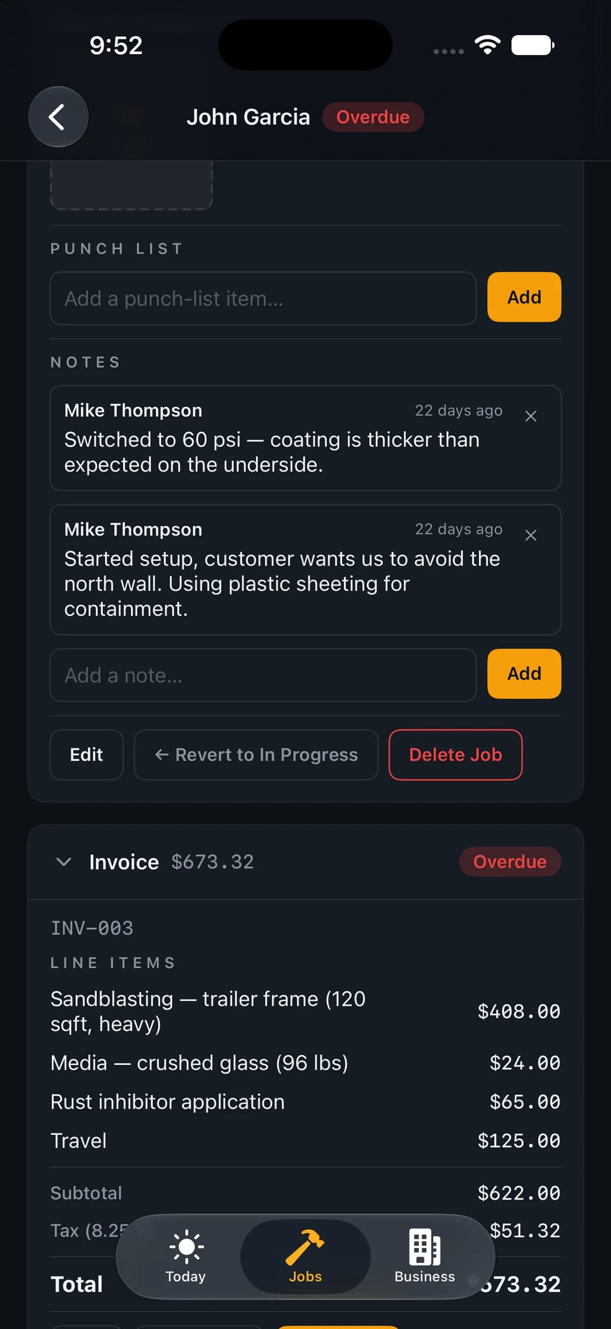 Invoice in a tap.