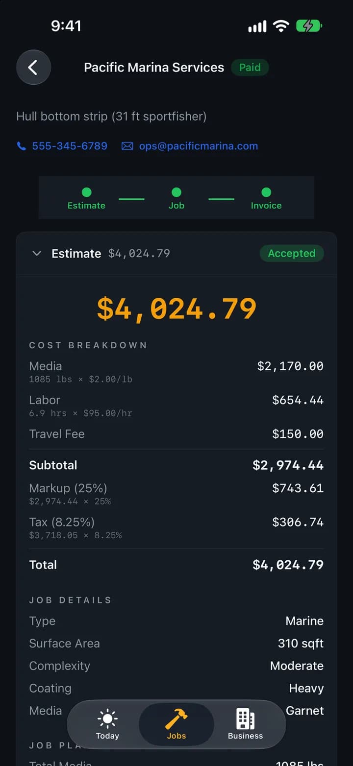 Invoice in a tap.